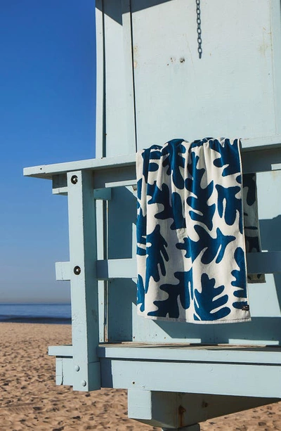 Shop Slowtide Hele Cotton Beach Towel In Deep Pacific