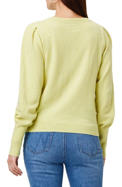 Shop Nic + Zoe Femme Extended Cuff Long Sleeve Cotton Blend Sweater In Citrus