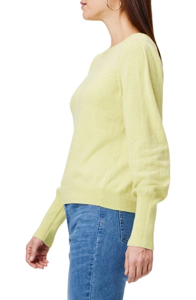 Shop Nic + Zoe Femme Extended Cuff Long Sleeve Cotton Blend Sweater In Citrus