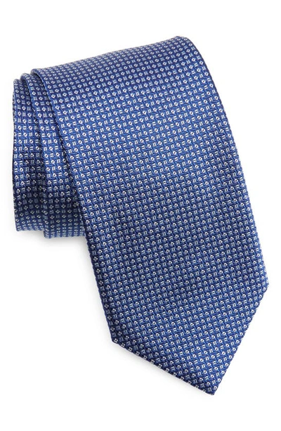 Shop David Donahue Neat Silk Tie In Royal