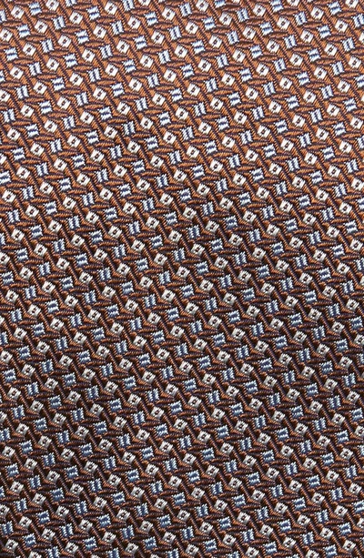 Shop David Donahue Neat Silk Tie In Chocolate