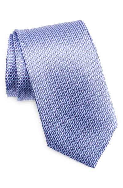 Shop David Donahue Neat Silk Tie In Purple