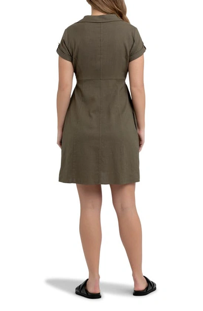 Ripe Maternity Colette Tie Up Dress In Olive