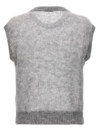 Shop Brunello Cucinelli Crew Neck Vest In Gray