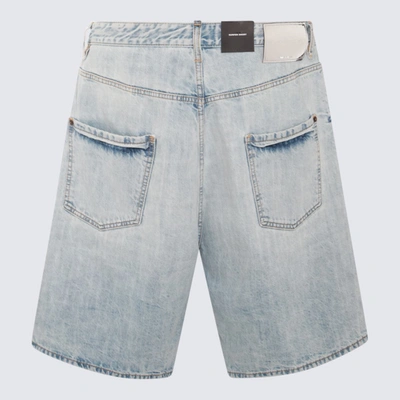Shop Dsquared2 Light Blue Cotton Denim Shorts