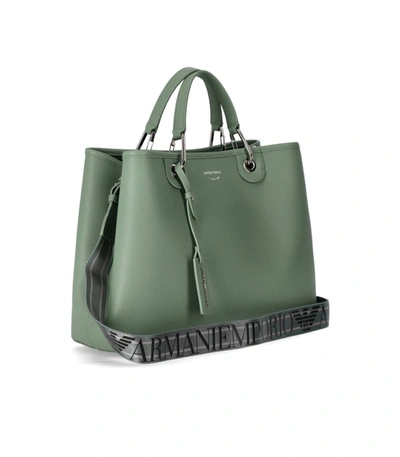 Shop Ea7 Emporio Armani  Myea Sage Green Shopping Bag