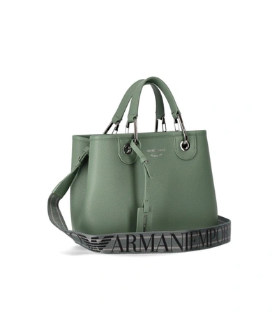 Shop Ea7 Emporio Armani  Myea Small Sage Green Shopping Bag