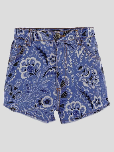 Shop Etro Shorts In Stampafondoazzurro