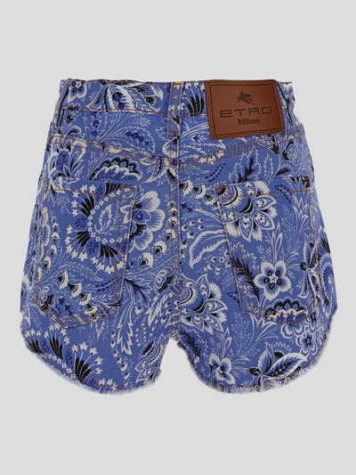 Shop Etro Shorts In Stampafondoazzurro