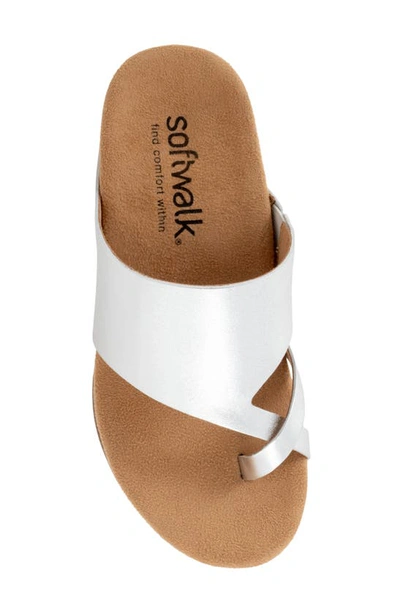 Softwalk Blaine Slide Sandal In Silver