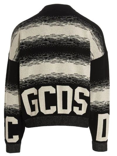 Shop Gcds ' Low Band Degradè' Sweater In White/black
