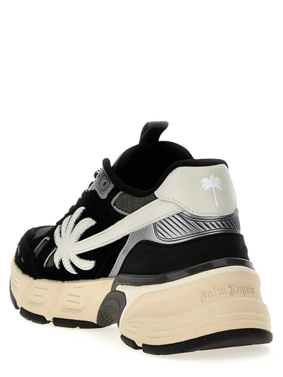 Shop Palm Angels 'the Palm Runner' Sneakers In White/black