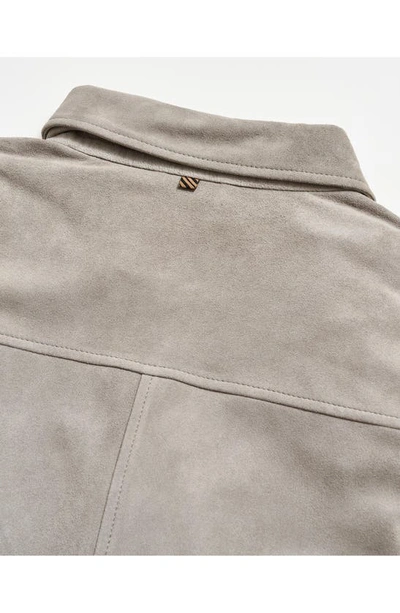 Shop Billy Reid Suede Shirt Jacket In Grey