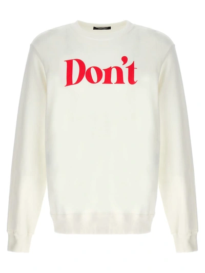 Shop Undercover 'don't' Sweatshirt In White