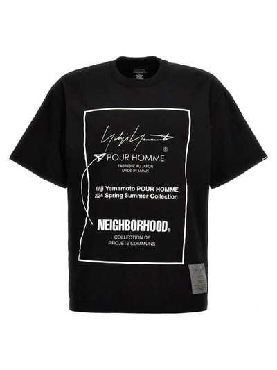 Shop Yohji Yamamoto 'neighborhood' T-shirt In White/black