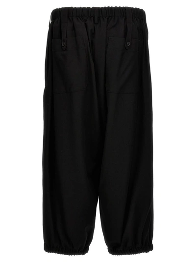 Shop Yohji Yamamoto 'u-gather Cropped' Pants In Black