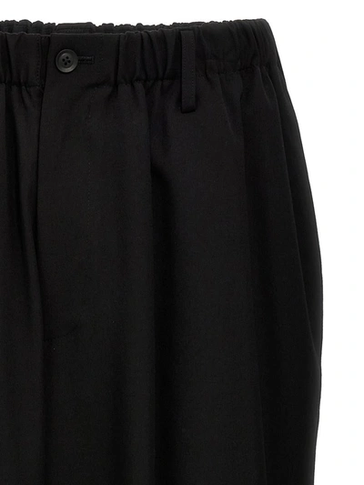 Shop Yohji Yamamoto 'u-gather Cropped' Pants In Black