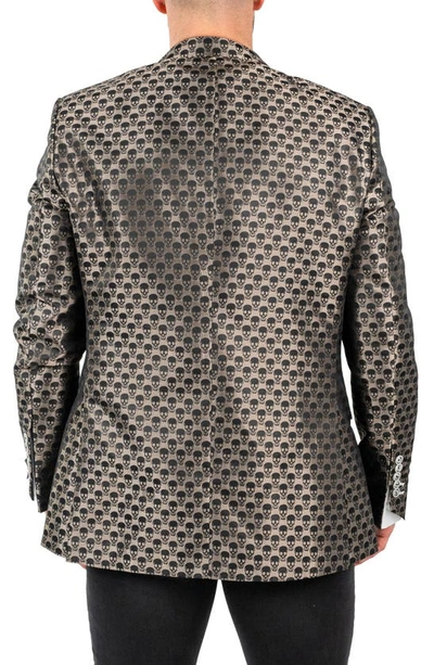 Shop Maceoo Skullrepeat Brown Jacquard Blazer