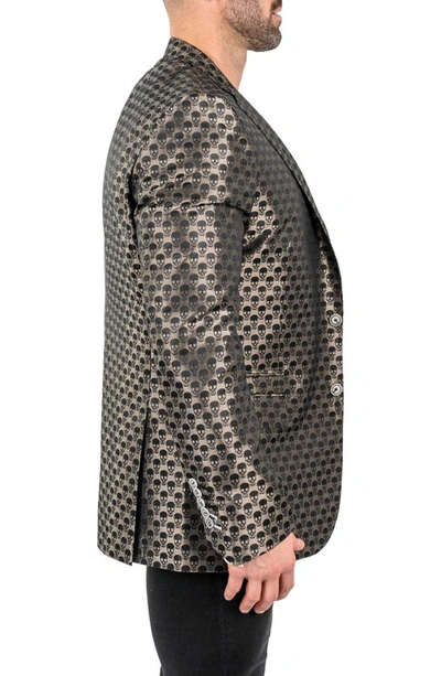 Maceoo Skullrepeat Brown Jacquard Blazer In Brown