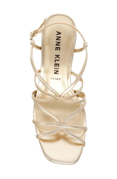 Shop Anne Klein Zenon Platform Sandal In Platinum Smooth