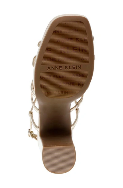 Shop Anne Klein Zenon Platform Sandal In Platinum Smooth