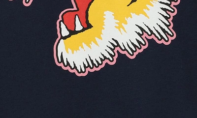 Shop Kenzo Kids' Tiger Logo Cotton Graphic T-shirt In Navy
