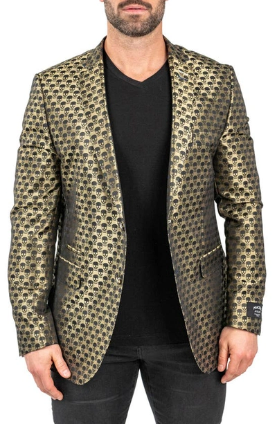 Maceoo Skullrepeat Green Jacquard Blazer In Green