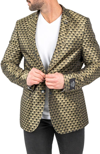 Maceoo Skullrepeat Green Jacquard Blazer In Green