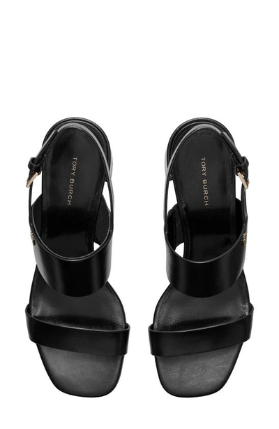Shop Tory Burch Double T Slingback Sandal In Perfect Black / Perfect Black
