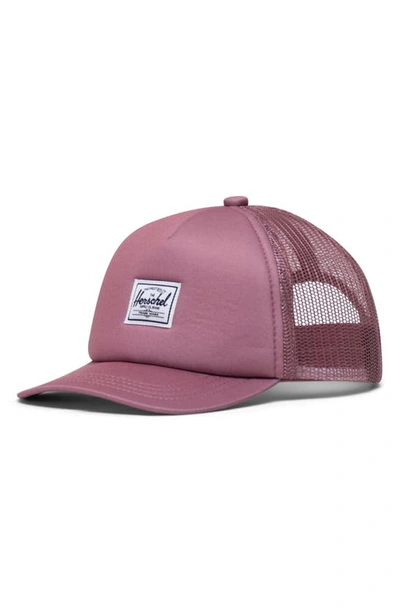 Shop Herschel Supply Co Whaler Mesh Trucker Hat In Ash Rose Classic Logo