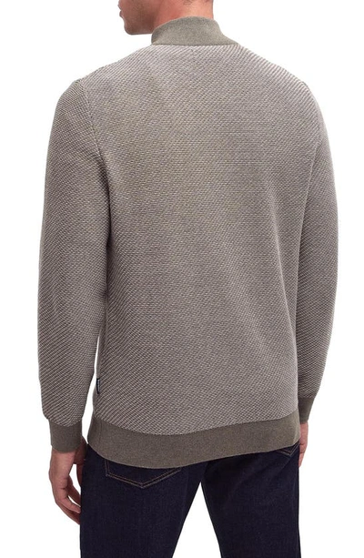 Shop Barbour Dunstan Marl Half-zip Cotton Sweater In Dusty Green