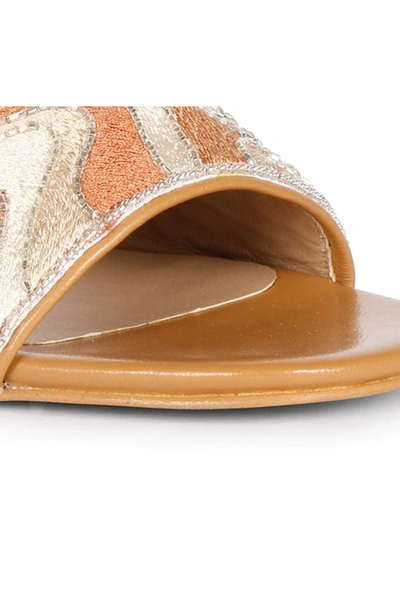 Shop Saint G Rina Kitten Heel Slide Sandal In Multi Brown