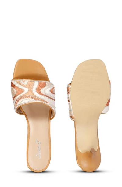 Shop Saint G Rina Kitten Heel Slide Sandal In Multi Brown