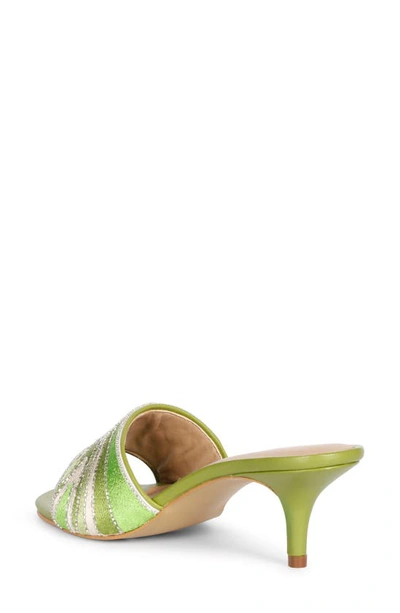 Shop Saint G Rina Kitten Heel Slide Sandal In Multi Green