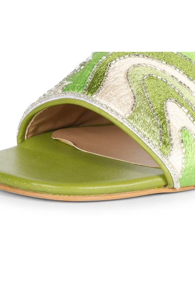 Shop Saint G Rina Kitten Heel Slide Sandal In Multi Green