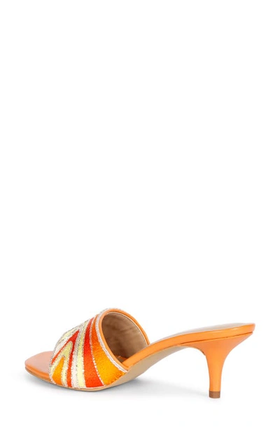 Shop Saint G Rina Kitten Heel Slide Sandal In Multi Orange