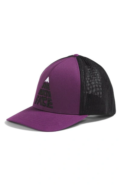 Shop The North Face Truckee Fitted Trucker Hat In Black Currant Purple/ Black