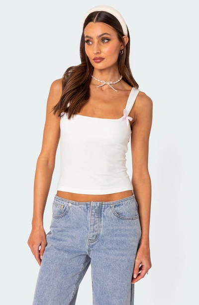 Shop Edikted Lola Rib Crop Tank In White