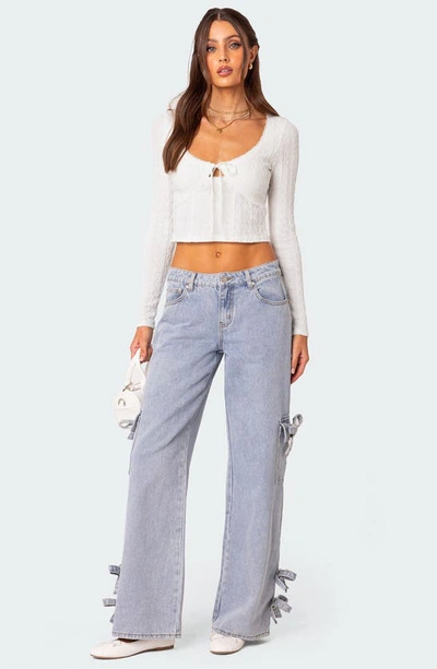 Edikted Women's Lorey Lacey Knit Top In White