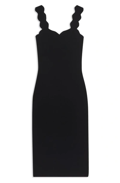 Shop Ted Baker London Sharmay Scallop Body-con Midi Dress In Black