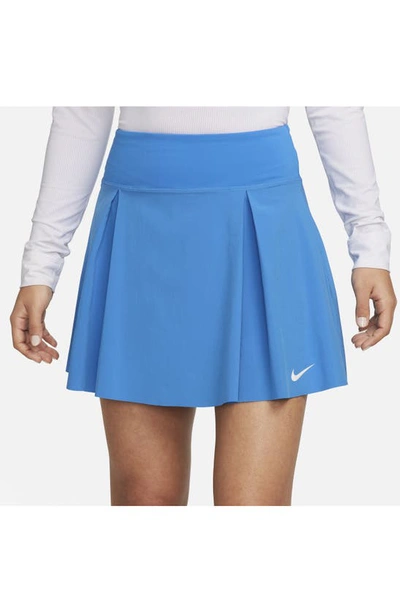 Shop Nike Club Dri-fit Skirt In Light Photo Blue/ White
