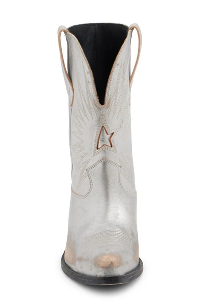 Golden Goose Wish Star Metallic Distressed Cowboy Boots In Silver