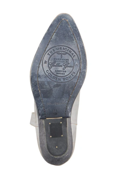 Golden Goose Wish Star Metallic Distressed Cowboy Boots In Silver
