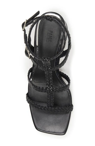 Shop Paige Eliza Block Heel T-strap Sandal In Black