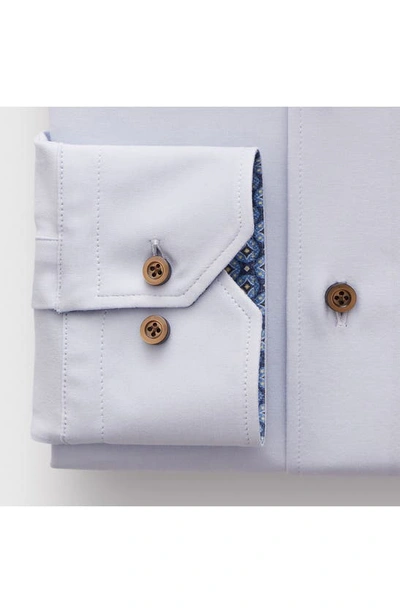 Shop Emanuel Berg 4flex Modern Fit Solid Knit Button-up Shirt In Light Pastel Blue