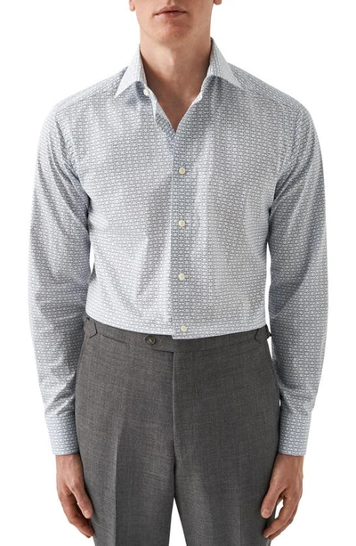 Shop Eton Contemporary Fit Geometric Medallion Print Dress Shirt In Natural/ Grey