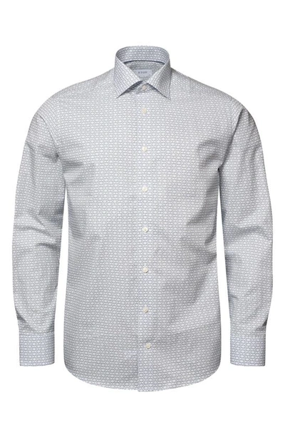 Shop Eton Contemporary Fit Geometric Medallion Print Dress Shirt In Natural/ Grey