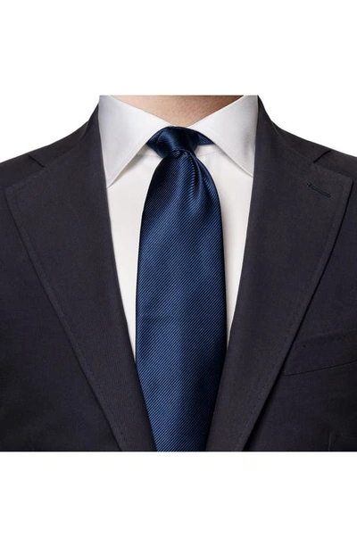 Shop Eton Solid Navy Silk Twill Tie