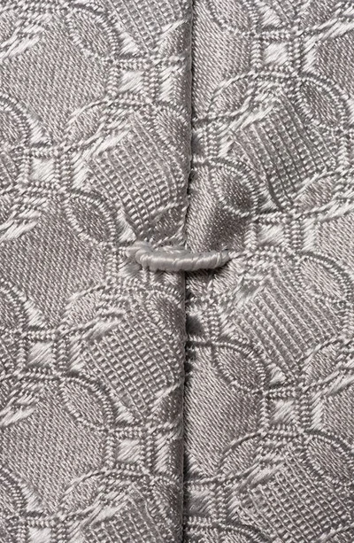 Shop Eton Solid Jacquard Silk Tie In Lt/ Pastel Gray