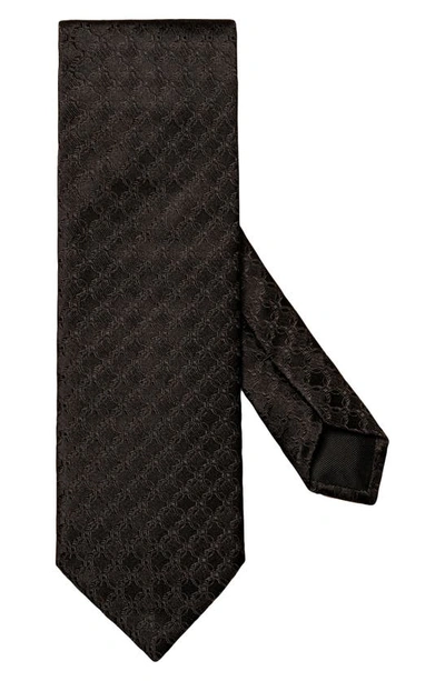 Shop Eton Solid Black Jacquard Silk Tie